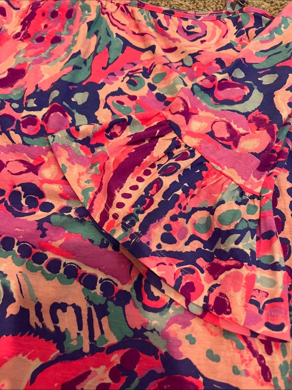 Lilly Pulitzer Girls Mini Alanna Dress Colony Coral Shell Out‎ Large